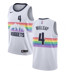 Men's Nike Denver Nuggets #4 Paul Millsap Swingman White NBA Jersey - City Edition