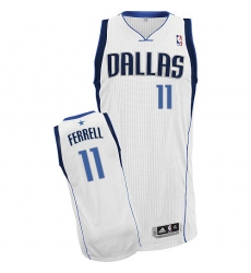 Men's Adidas Dallas Mavericks #11 Yogi Ferrell Authentic White Home NBA Jersey