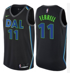 Men's Nike Dallas Mavericks #11 Yogi Ferrell Authentic Black NBA Jersey - City Edition