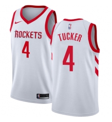 Youth Nike Houston Rockets #4 PJ Tucker Authentic White Home NBA Jersey - Association Edition