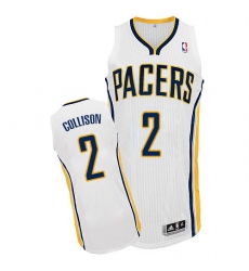 Men's Adidas Indiana Pacers #2 Darren Collison Authentic White Home NBA Jersey