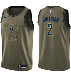 Men's Nike Indiana Pacers #2 Darren Collison Swingman Green Salute to Service NBA Jersey