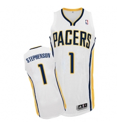 Men's Adidas Indiana Pacers #1 Lance Stephenson Authentic White Home NBA Jersey