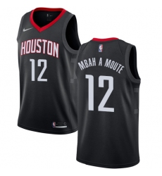 Youth Nike Houston Rockets #12 Luc Mbah a Moute Authentic Black Alternate NBA Jersey Statement Edition