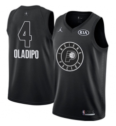 Men's Nike Jordan Indiana Pacers #4 Victor Oladipo Swingman Black 2018 All-Star Game NBA Jersey