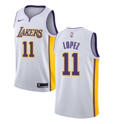 Men's Nike Los Angeles Lakers #11 Brook Lopez Authentic White NBA Jersey - Association Edition