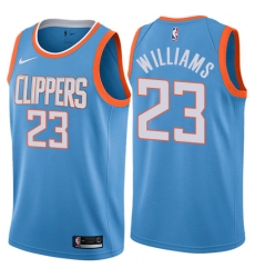 Men's Nike Los Angeles Clippers #23 Louis Williams Authentic Blue NBA Jersey - City Edition