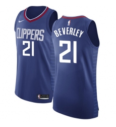 Men's Nike Los Angeles Clippers #21 Patrick Beverley Authentic Blue Road NBA Jersey - Icon Edition