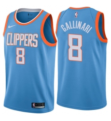 Men's Nike Los Angeles Clippers #8 Danilo Gallinari Authentic Blue NBA Jersey - City Edition