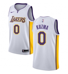 Men's Nike Los Angeles Lakers #0 Kyle Kuzma Authentic White NBA Jersey - Association Edition