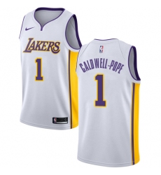 Men's Nike Los Angeles Lakers #1 Kentavious Caldwell-Pope Swingman White NBA Jersey - Association Edition