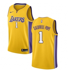 Women's Nike Los Angeles Lakers #1 Kentavious Caldwell-Pope Swingman Gold Home NBA Jersey - Icon Edition