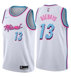 Men's Nike Miami Heat #13 Edrice Adebayo Authentic White NBA Jersey - City Edition