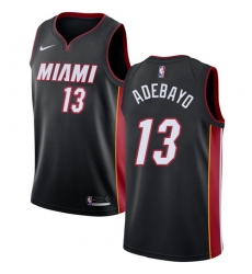 Men's Nike Miami Heat #13 Edrice Adebayo Swingman Black Road NBA Jersey - Icon Edition