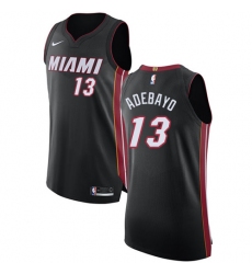 Women's Nike Miami Heat #13 Edrice Adebayo Authentic Black Road NBA Jersey - Icon Edition