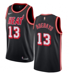 Youth Nike Miami Heat #13 Edrice Adebayo Authentic Black Black Fashion Hardwood Classics NBA Jersey