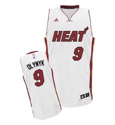 Men's Adidas Miami Heat #9 Kelly Olynyk Swingman White Home NBA Jersey