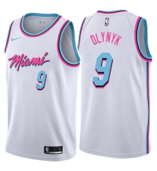 Men's Nike Miami Heat #9 Kelly Olynyk Authentic White NBA Jersey - City Edition