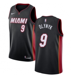 Men's Nike Miami Heat #9 Kelly Olynyk Swingman Black Road NBA Jersey - Icon Edition