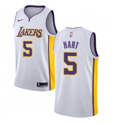 Men's Nike Los Angeles Lakers #5 Josh Hart Authentic White NBA Jersey - Association Edition