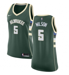 Women's Nike Milwaukee Bucks #5 D. J. Wilson Authentic Green Road NBA Jersey - Icon Edition