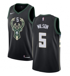 Women's Nike Milwaukee Bucks #5 D. J. Wilson Swingman Black Alternate NBA Jersey - Statement Edition