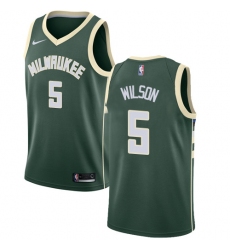 Youth Nike Milwaukee Bucks #5 D. J. Wilson Swingman Green Road NBA Jersey - Icon Edition