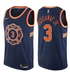 Men's Nike New York Knicks #3 Tim Hardaway Jr. Authentic Navy Blue NBA Jersey - City Edition