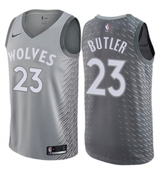 Men's Nike Minnesota Timberwolves #23 Jimmy Butler Authentic Gray NBA Jersey - City Edition