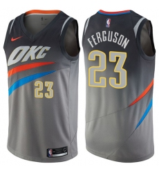 Men's Nike Oklahoma City Thunder #23 Terrance Ferguson Swingman Gray NBA Jersey - City Edition