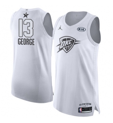 Men's Nike Jordan Oklahoma City Thunder #13 Paul George Authentic White 2018 All-Star Game NBA Jersey