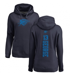 NBA Women's Nike Oklahoma City Thunder #13 Paul George Navy Blue One Color Backer Pullover Hoodie