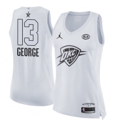 Women's Nike Jordan Oklahoma City Thunder #13 Paul George Swingman White 2018 All-Star Game NBA Jersey