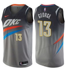 Women's Nike Oklahoma City Thunder #13 Paul George Swingman Gray NBA Jersey - City Edition