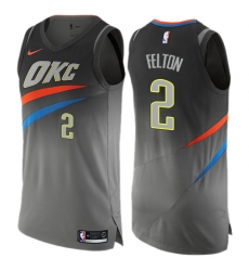 Men's Nike Oklahoma City Thunder #2 Raymond Felton Authentic Gray NBA Jersey - City Edition