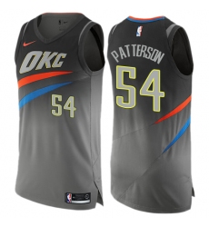 Men's Nike Oklahoma City Thunder #54 Patrick Patterson Authentic Gray NBA Jersey - City Edition