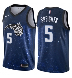 Men's Nike Orlando Magic #5 Marreese Speights Authentic Blue NBA Jersey - City Edition