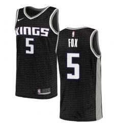 Men's Nike Sacramento Kings #5 De'Aaron Fox Authentic Black NBA Jersey Statement Edition