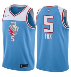 Men's Nike Sacramento Kings #5 De'Aaron Fox Authentic Blue NBA Jersey - City Edition