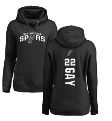 NBA Women's Nike San Antonio Spurs #22 Rudy Gay Black Backer Pullover Hoodie