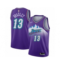 Women's Utah Jazz #13 Tony Bradley Swingman Purple Hardwood Classics Basketball Jersey