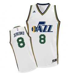 Men's Adidas Utah Jazz #8 Jonas Jerebko Swingman White Home NBA Jersey