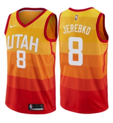 Men's Nike Utah Jazz #8 Jonas Jerebko Swingman Orange NBA Jersey - City Edition