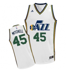 Men's Adidas Utah Jazz #45 Donovan Mitchell Swingman White Home NBA Jersey