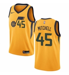 Youth Nike Utah Jazz #45 Donovan Mitchell Swingman Gold NBA Jersey Statement Edition