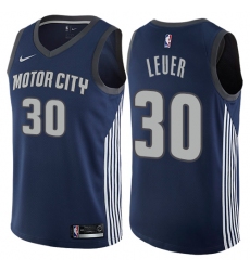 Men's Nike Detroit Pistons #30 Jon Leuer Authentic Navy Blue NBA Jersey - City Edition