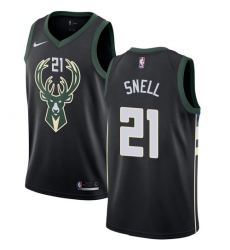 Men's Nike Milwaukee Bucks #21 Tony Snell Authentic Black Alternate NBA Jersey - Statement Edition