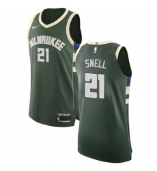 Youth Nike Milwaukee Bucks #21 Tony Snell Authentic Green Road NBA Jersey - Icon Edition