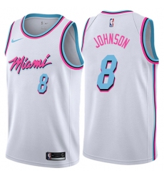 Men's Nike Miami Heat #8 Tyler Johnson Authentic White NBA Jersey - City Edition