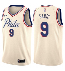 Men's Nike Philadelphia 76ers #9 Dario Saric Swingman Cream NBA Jersey - City Edition